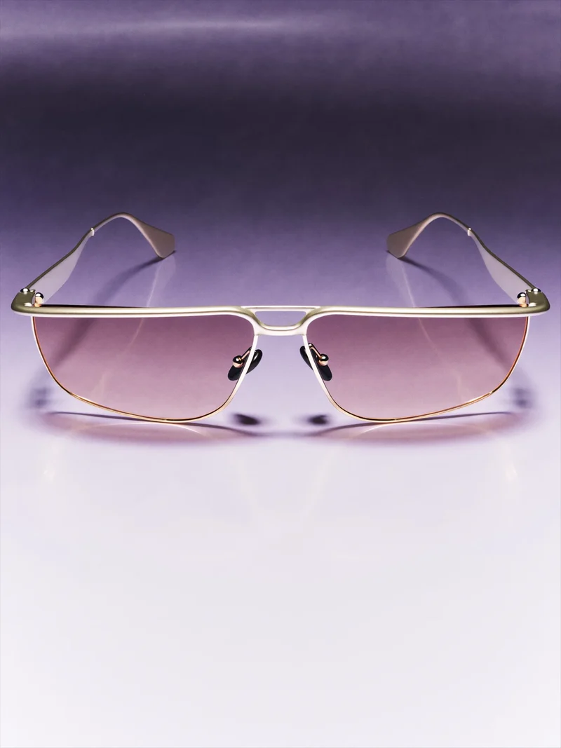 Konzeptbild: schlanke Metallsonnenbrille mit eigener Stegform